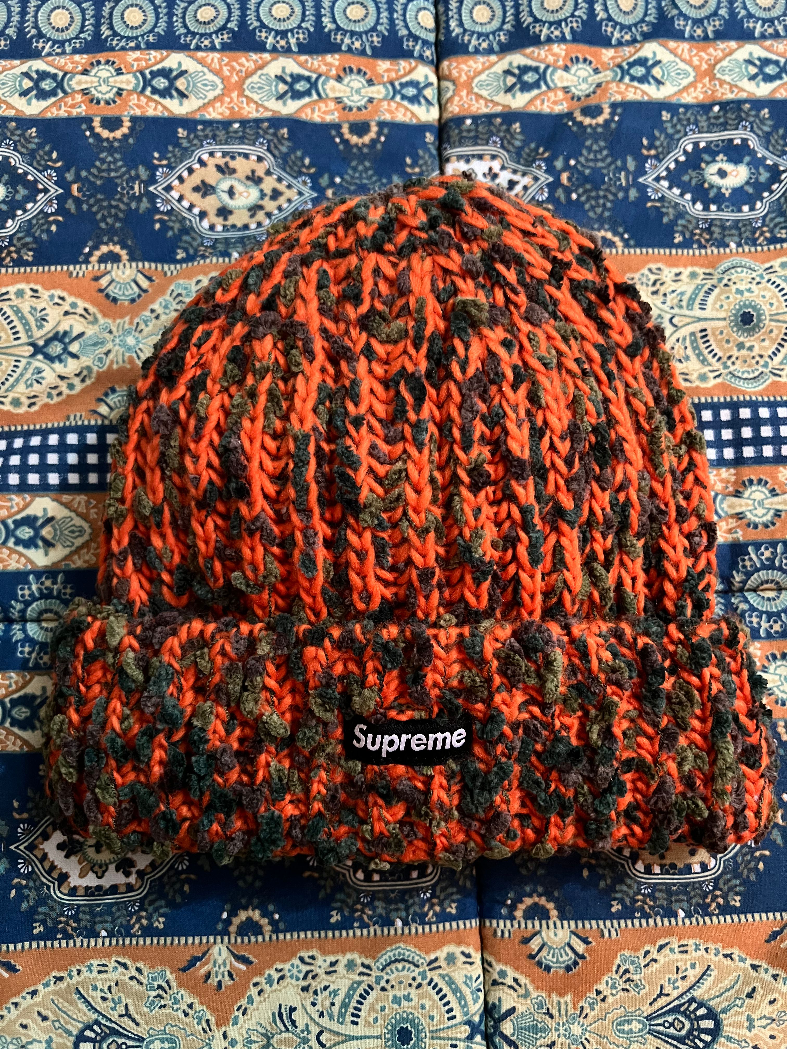 Supreme Supreme Chenille Beanie fw23 hat cuff orange soft | Grailed