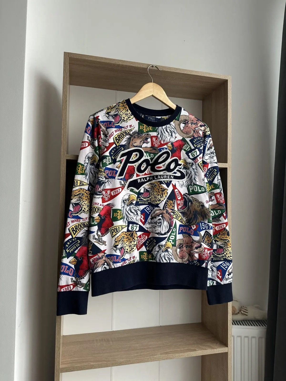 Polo Ralph Lauren × Vintage Vintage PRL Sweatshirt Navy Polo Ralph Lauren Over Logo Size US S / EU 44-46 / 1 - 2 Thumbnail