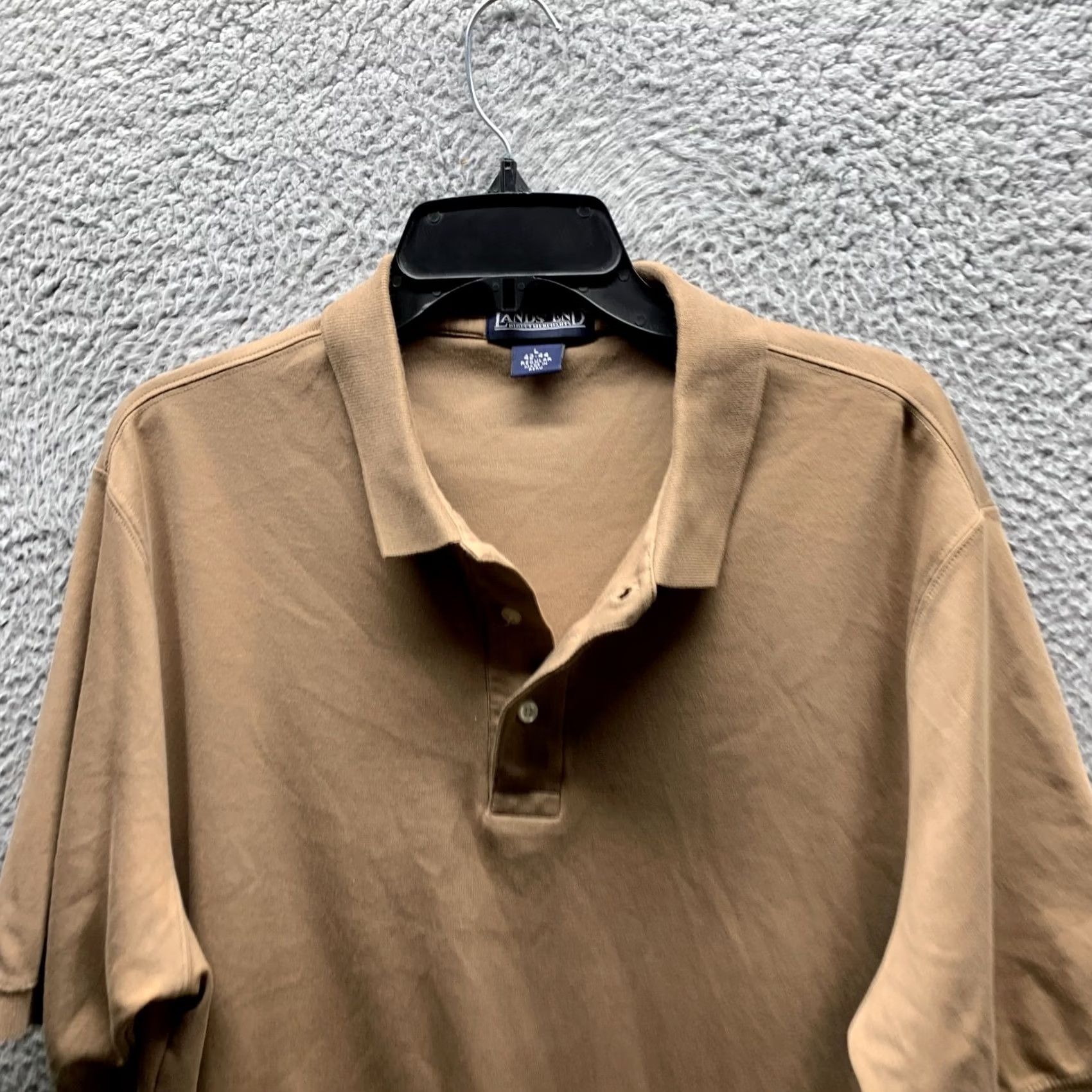 Lands' End VINTAGE Lands' End Polo Shirt Adult Large Brown Tan Cotton Casual Mens Polo 90s Golf Short Sleeve Collared Shirt Size US L / EU 52-54 / 3 - 2 Thumbnail