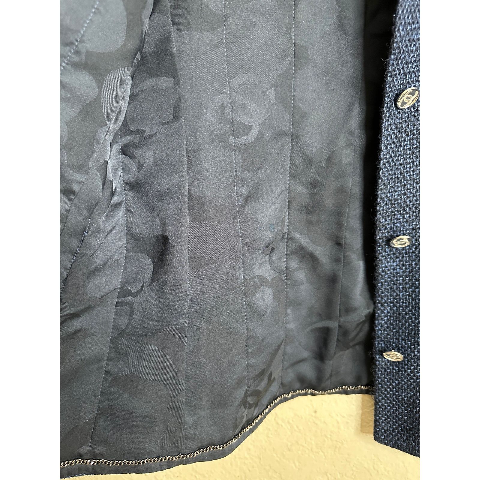Chanel Chanel Tweed Blazer Navy Silver Buttons Womans 40 Size S / US 4 / IT 40 - 5 Thumbnail