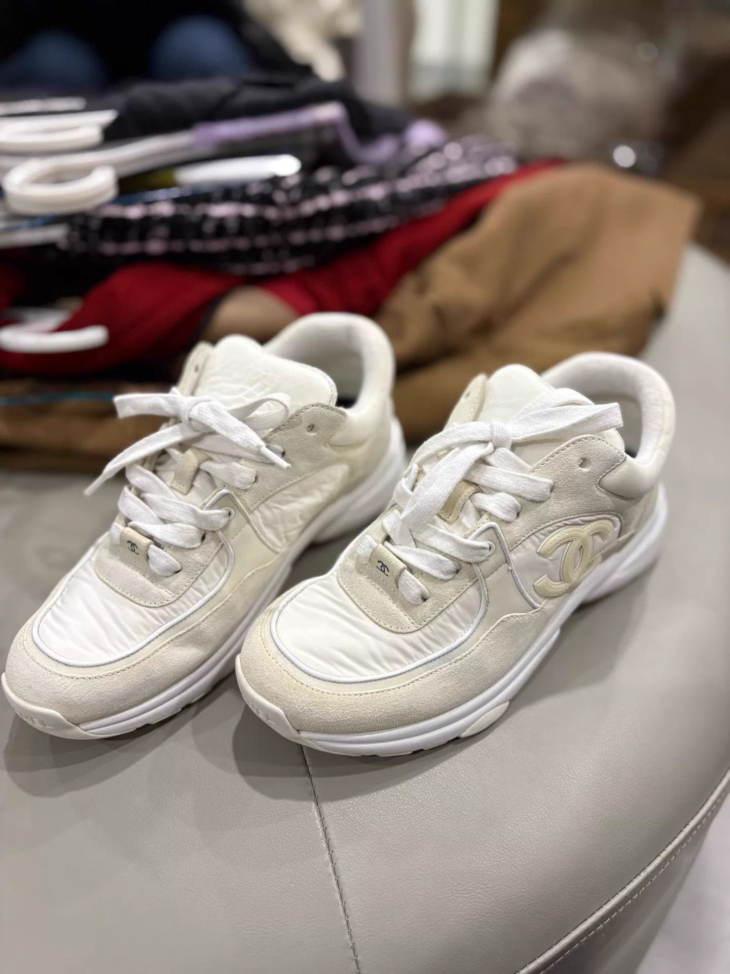 Chanel Chanel White Strap Sneakers Women's 37 99 New Size US 6.5 / IT 36.5 - 1 Thumbnail