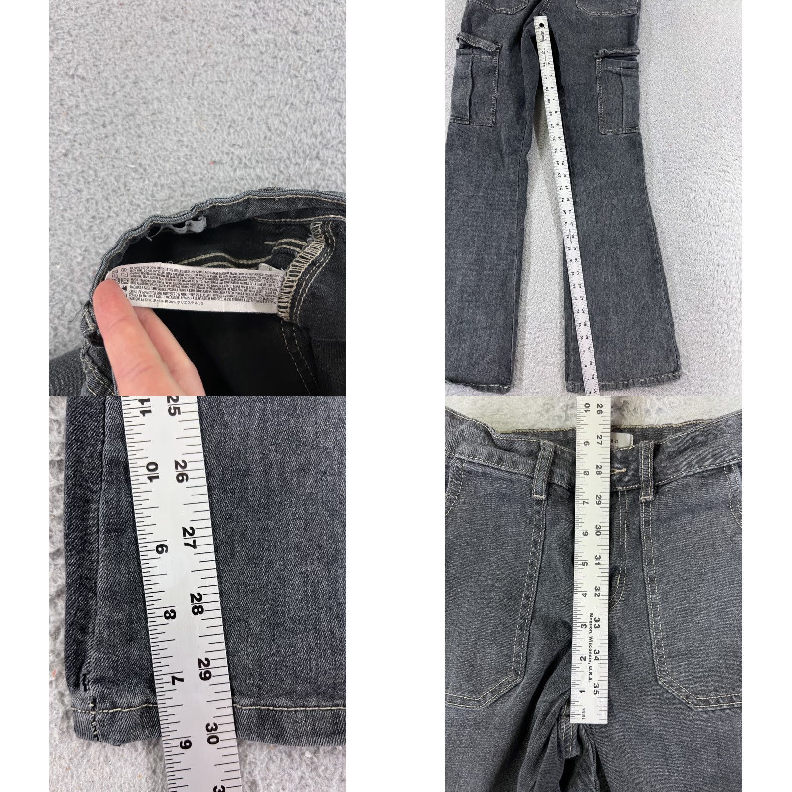 Forever 21 Forever 21 Jeans Women 24 Gray Denim Flared High Rise 5-Pocket Cotton Inseam 30 Womens Size 42" / US 20 - 8 Thumbnail