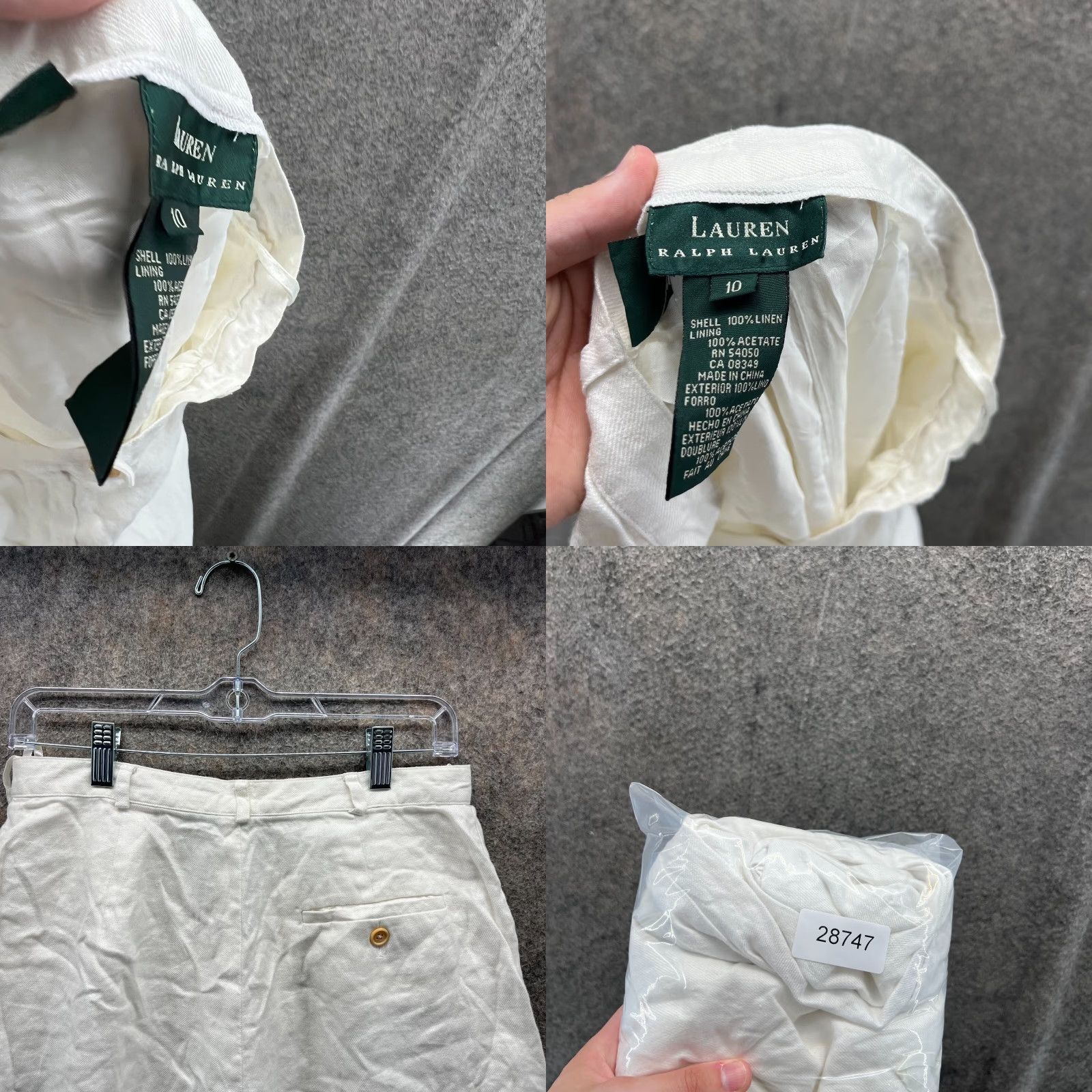 Ralph Lauren Lauren Ralph Lauren Dress Pants Women 10 White Linen Straight Hidden Pockets Solid 10 Womens Pants Brown? Size 32" / US 10 / IT 46 - 8 Thumbnail