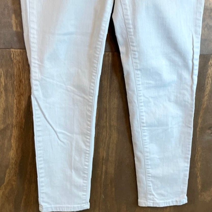 NYDJ VINTAGE NYDJ Jeans Tan Denim Mid Rise Ankle Lift Tuck Embroidered Stretch 6 Womens Regular 26in Inseam 5-Pocket Design Womens Jeans Tan Den im Size 28" / US 6 / IT 42 - 3 Thumbnail