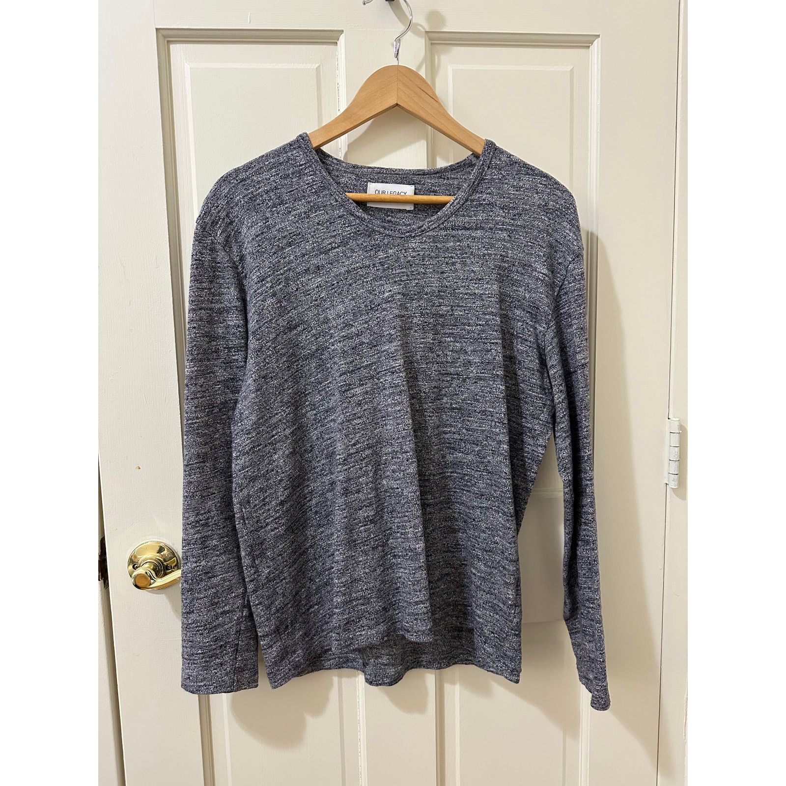 Our Legacy Our Legacy Blue Gray Marled Long Sleeve Crew Tee Shirt S Size US S / EU 44-46 / 1 - 1 Thumbnail
