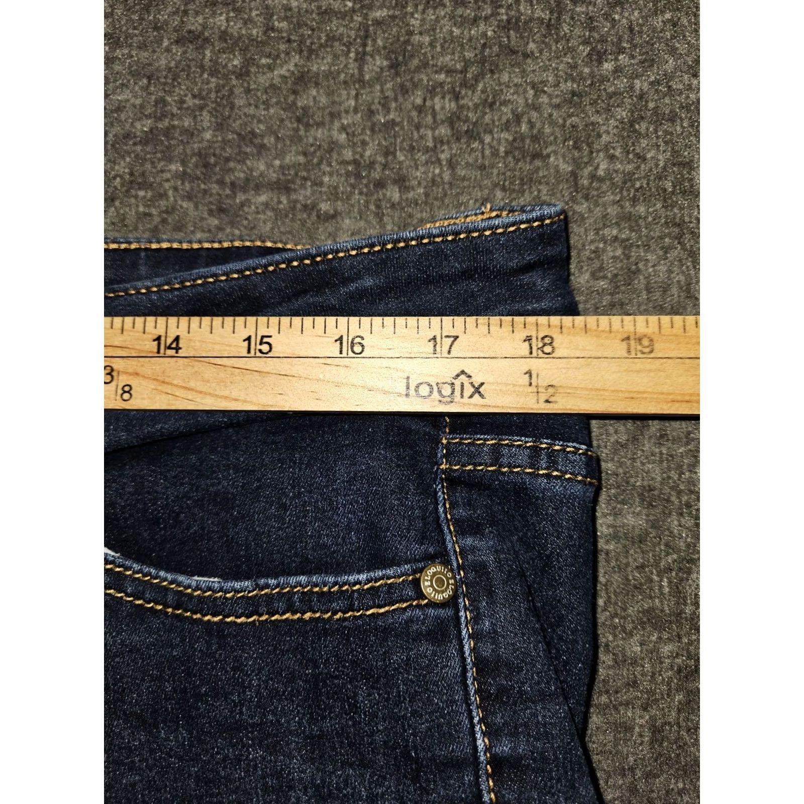 Vintage VINTAGE Eloquii Ankle Jeans Women's 14 Straight High Rise Blue Stretch Casual Preppy Mens? Size 36" / US 14 / IT 50 - 4 Thumbnail