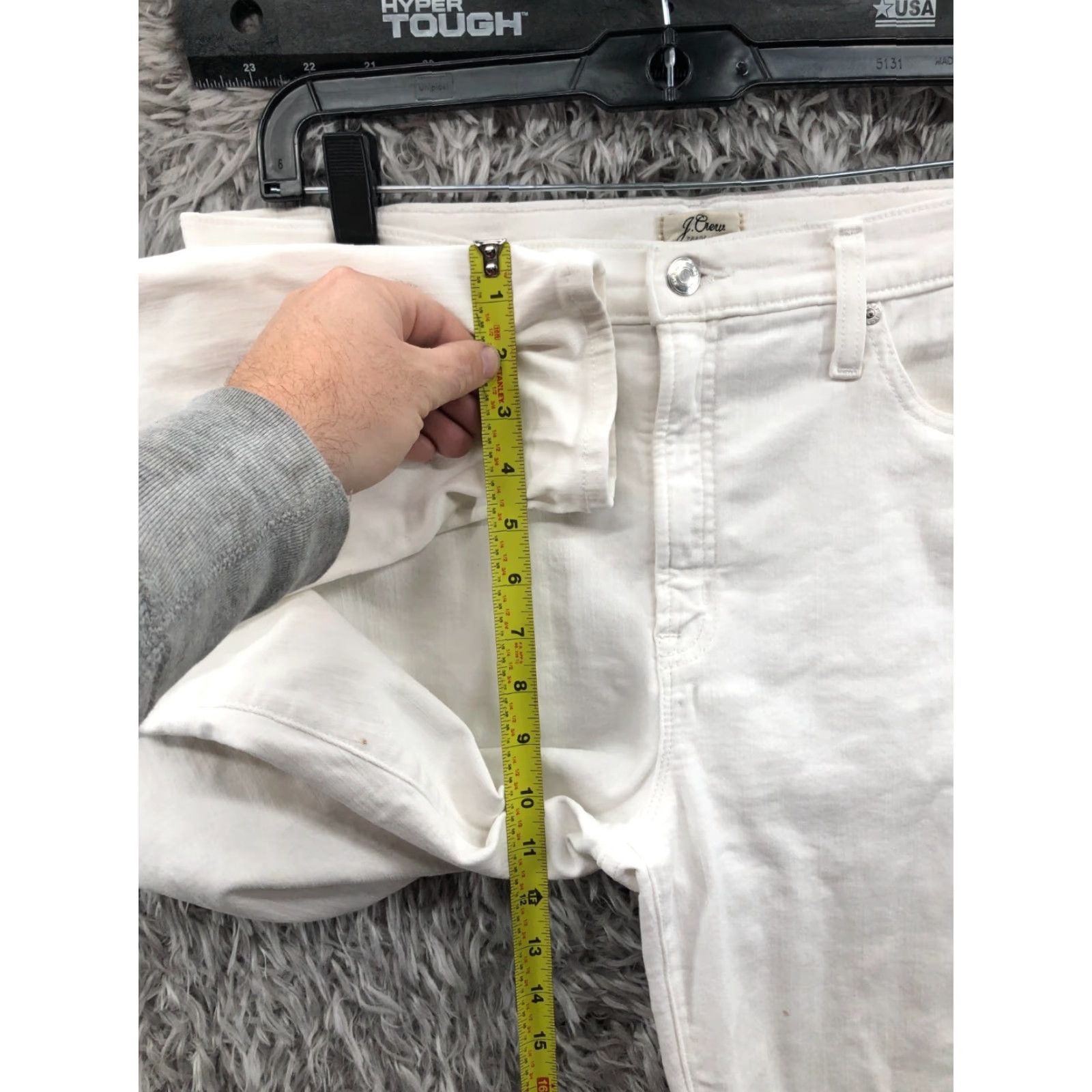 J.Crew J.CREW High Rise Toothpick Skinny Pants Women's White Light Wash 32 Tall Size 24" / US 00 / IT 34 - 4 Thumbnail
