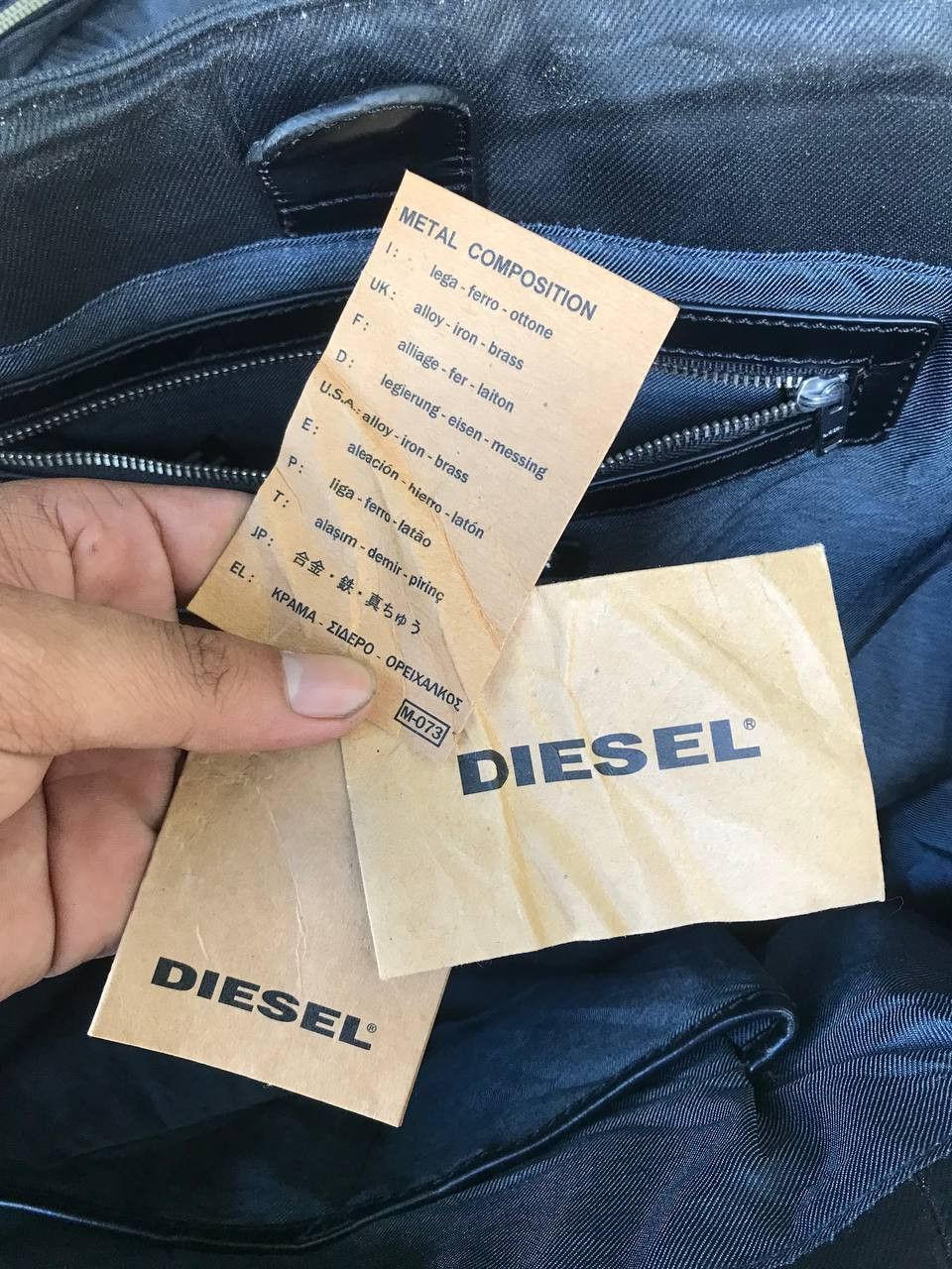 Diesel Diesel Tote Bag Denim Leather Chuck Zip Studs Size ONE SIZE - 7 Thumbnail