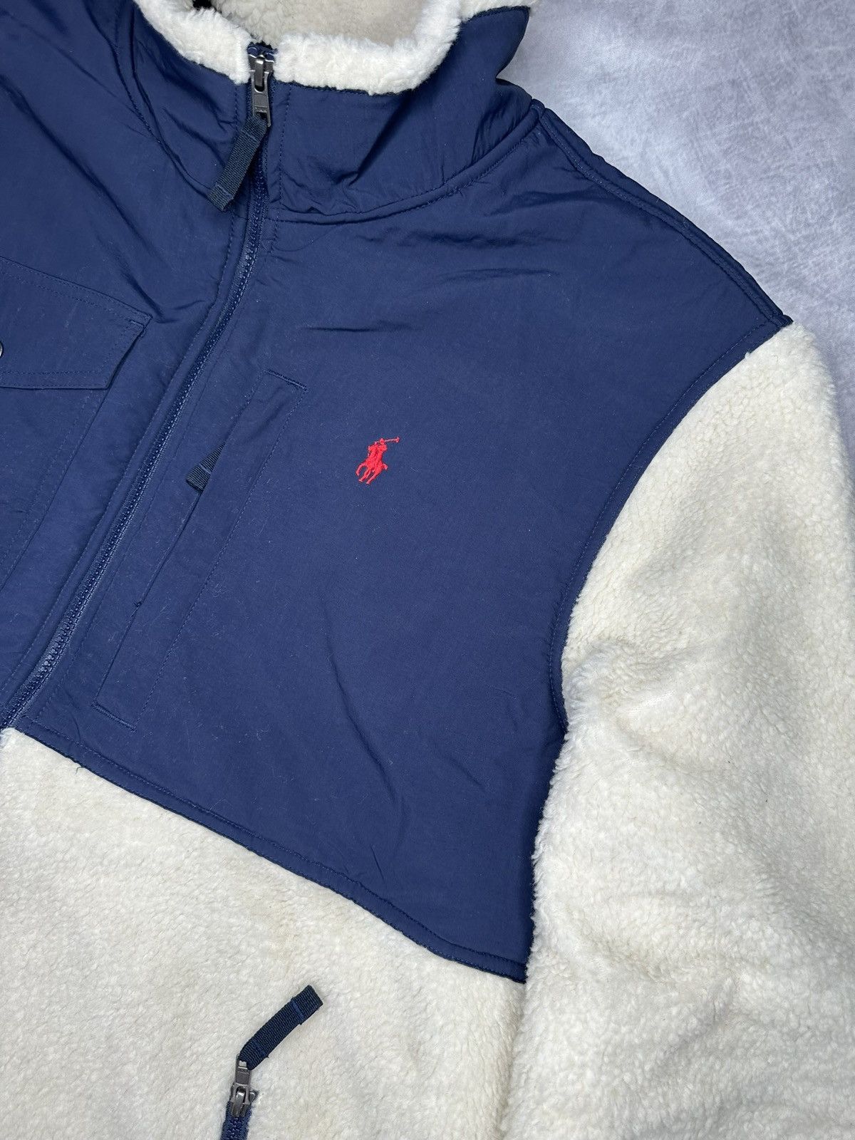 Polo Ralph Lauren × Ralph Lauren Polo Ralph Lauren Fleece Full Zip Jacket Winter Cream Size US XXL / EU 58 / 5 - 3 Thumbnail