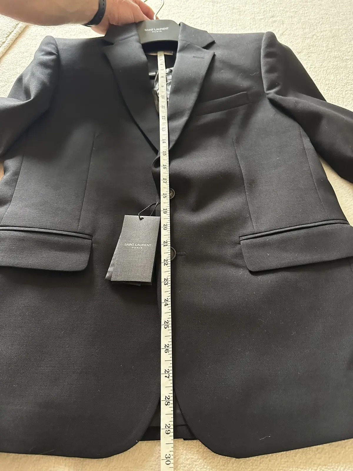 Saint Laurent Paris Saint Laurent Gabardine Black Slim Suit 48 NWT Size 48R - 14 Thumbnail
