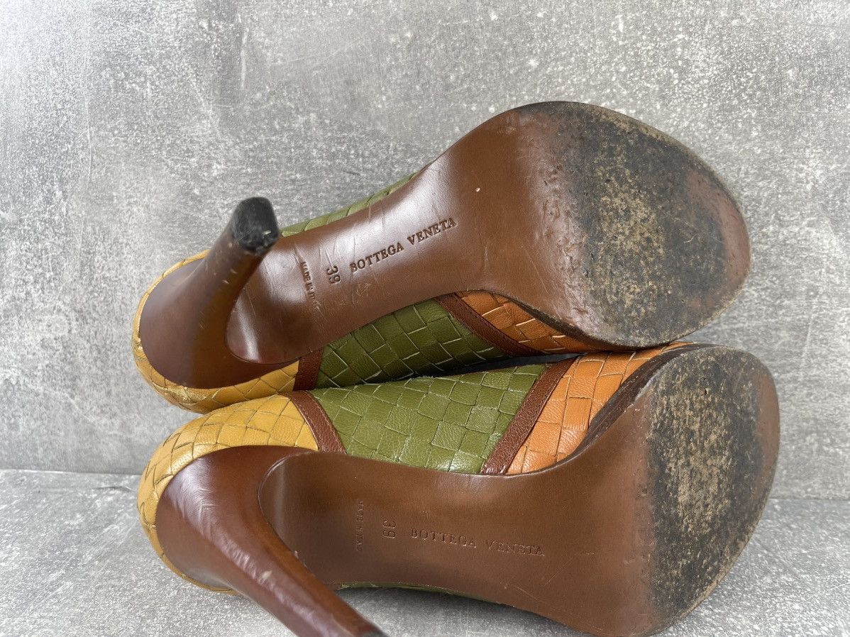 Bottega Veneta Bottega Veneta Woven Leather Peep Toe Multicolor Heels Shoes Size US 9 / IT 39 - 6 Thumbnail