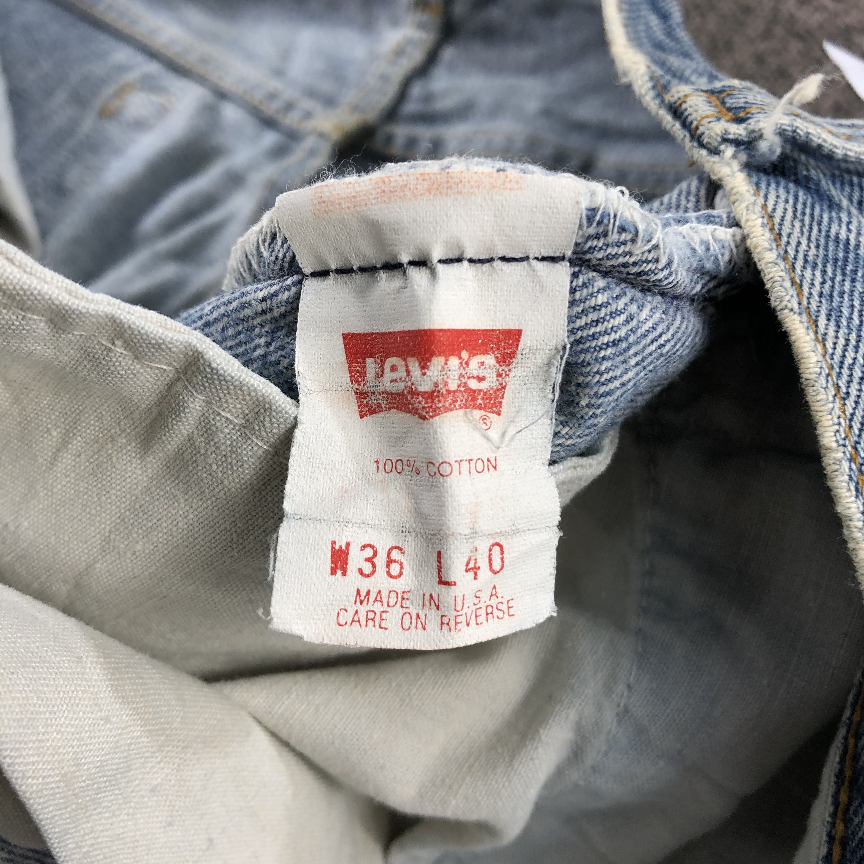 Levi's Vintage Levis 501 Jeans Stone Wash Distres Denim KJ1236 Size US 35 - 10 Thumbnail