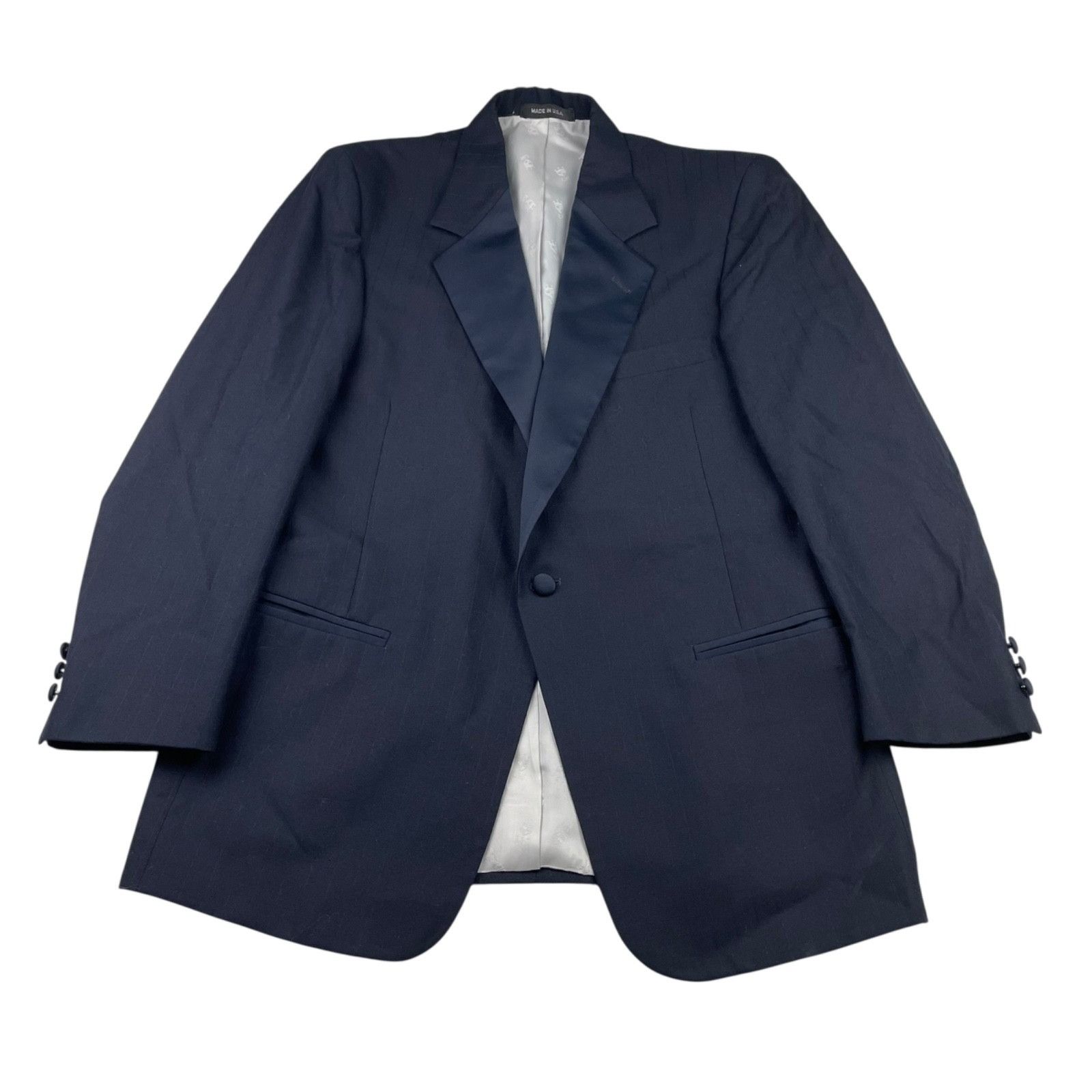 Other VTG Lord West Men's Satin Lapel 1-Button Tuxedo Suit Navy • Size 42R - 2 Thumbnail