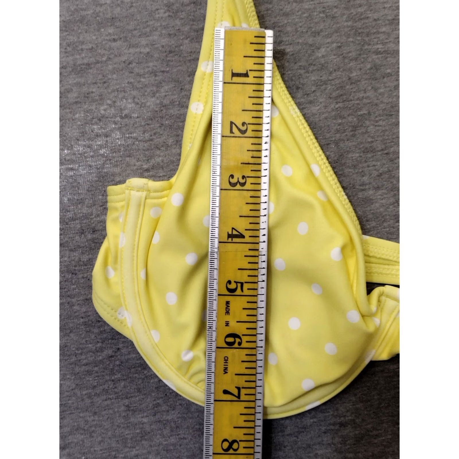 Vintage No Boundaries Yellow Wired Bra With White Polka Dots M Women Bra Sport Size ONE SIZE - 5 Thumbnail