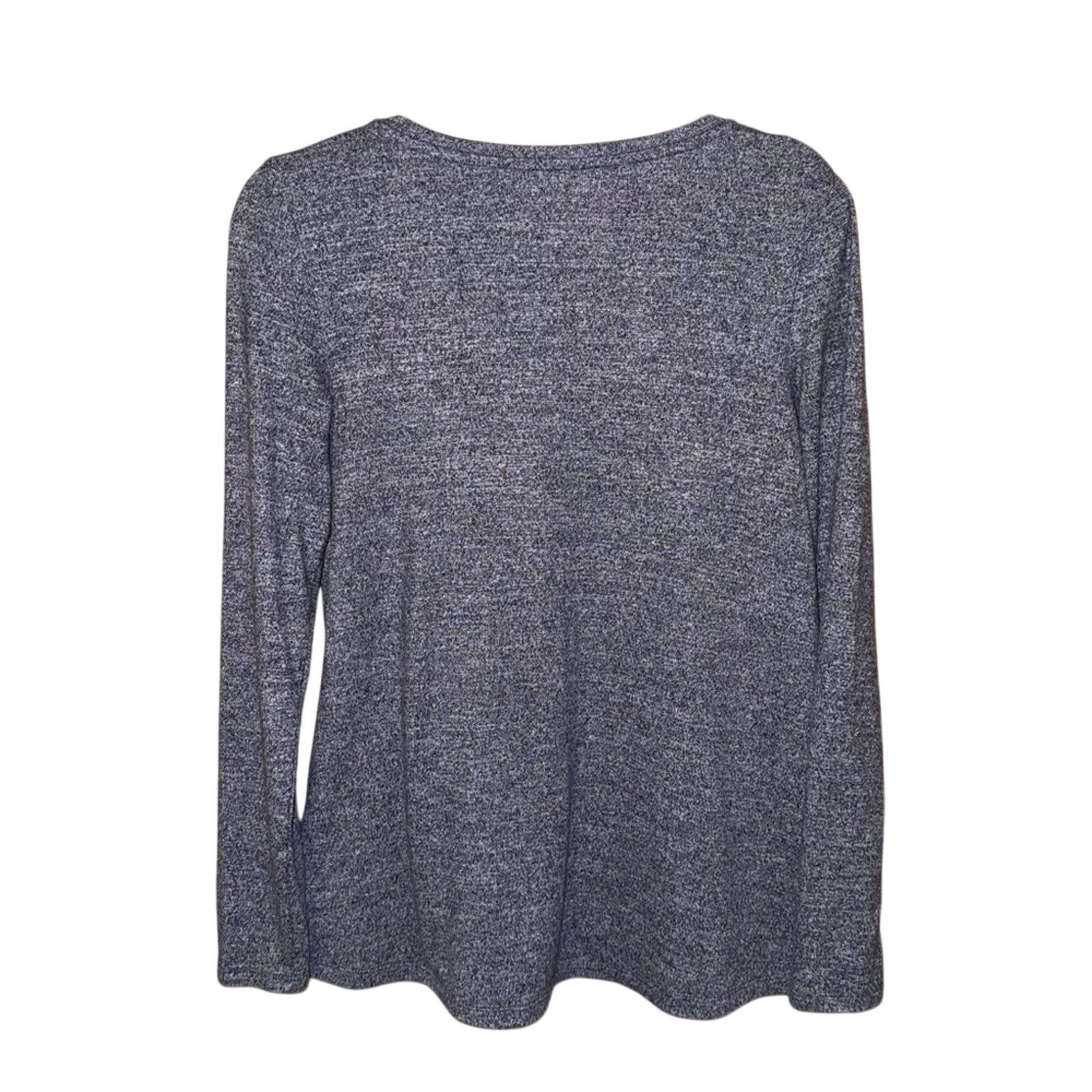 American Eagle Outfitters American Eagle Soft & Sexy Plush T-Shirt Women's Blue V-Neck Size M / US 6-8 / IT 42-44 - 2 Thumbnail