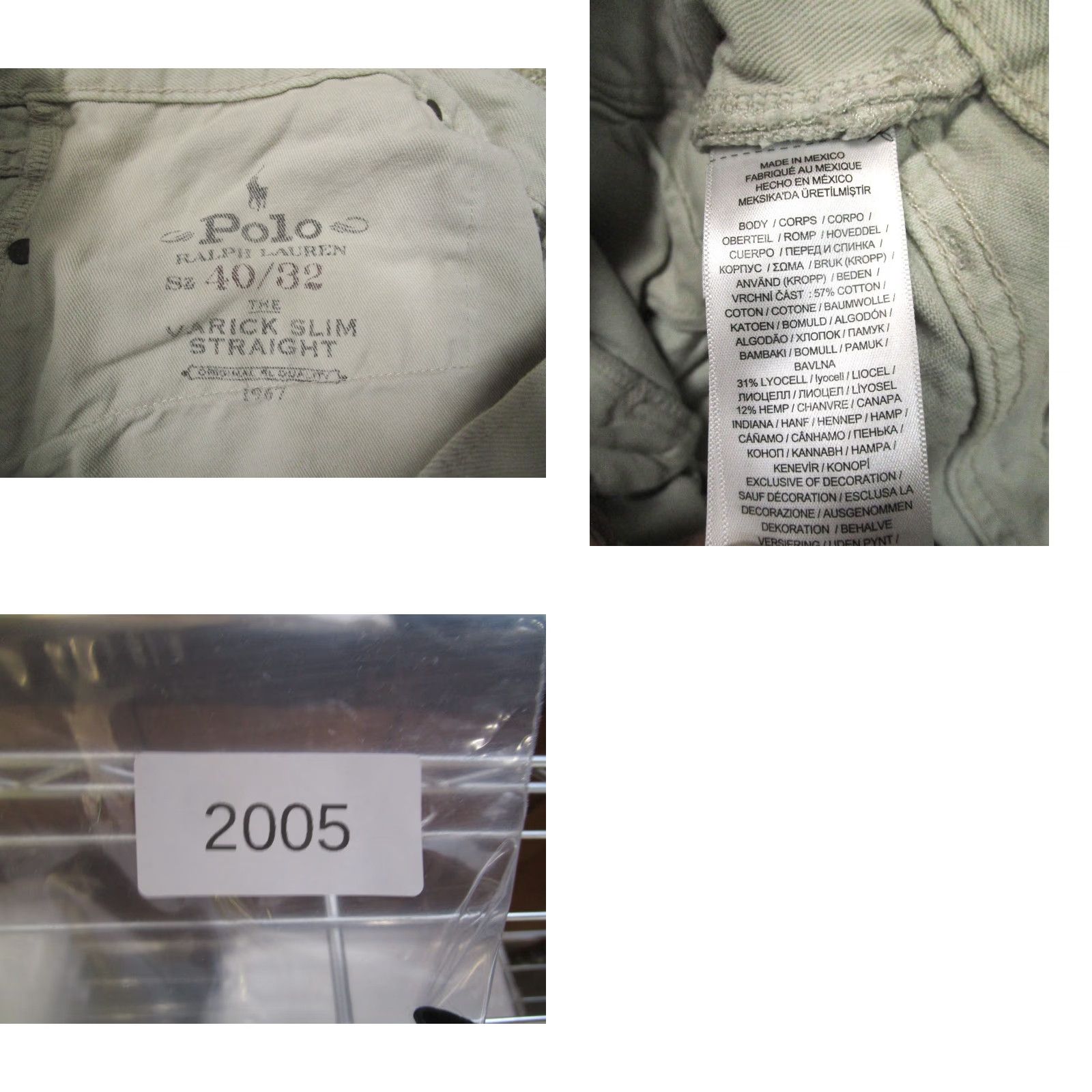 Polo Ralph Lauren Polo Ralph Lauren Varick Slim Jeans Men 40x32 Light Ivory Denim 5-Pocket Straight Slim Rise Mid Wash Size US L / EU 52-54 / 3 - 8 Thumbnail