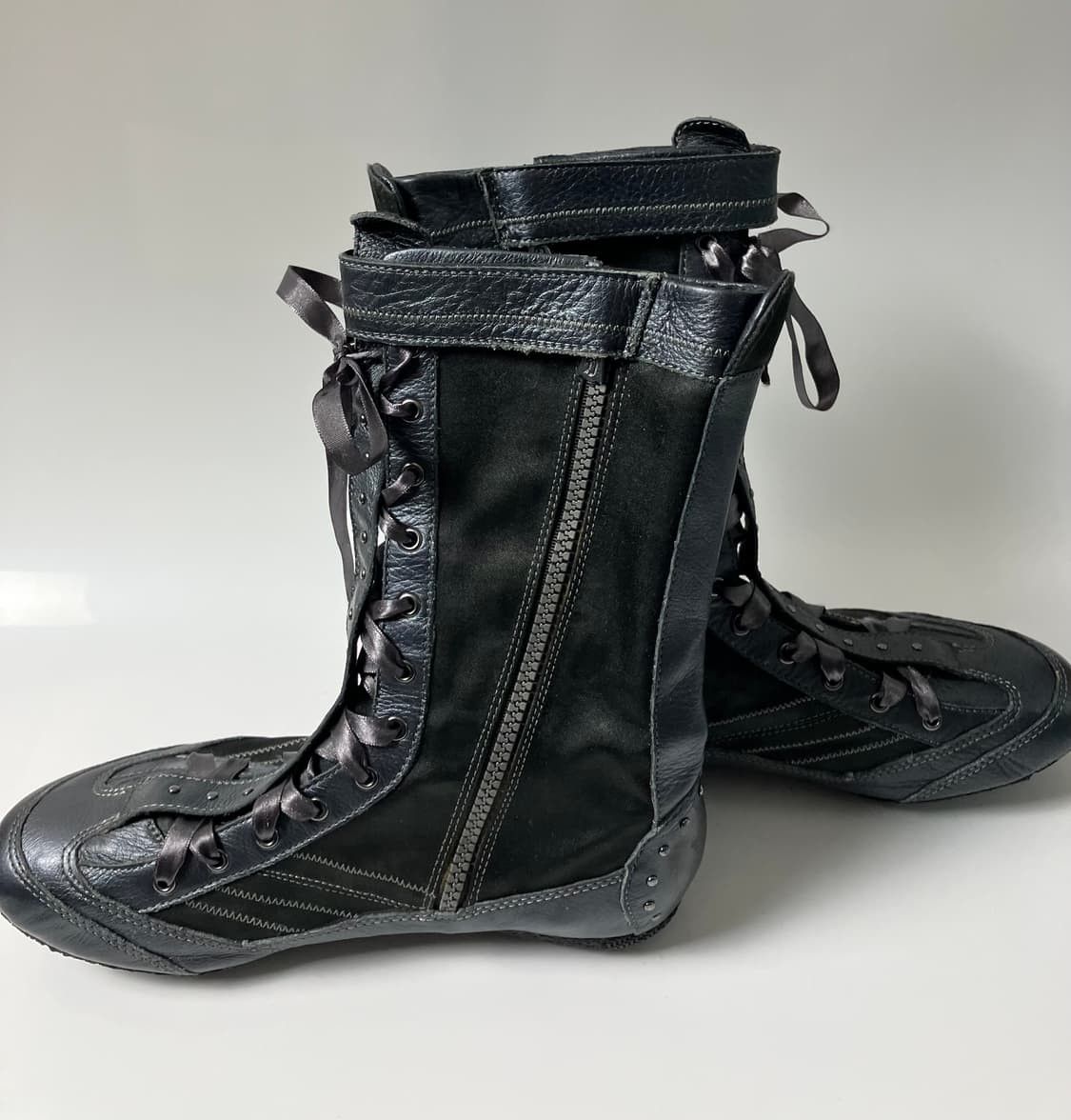 Diesel Leather biker Moto boots Diesel Archive Futuristic shoes 36 Size US 6 / IT 36 - 1 Thumbnail