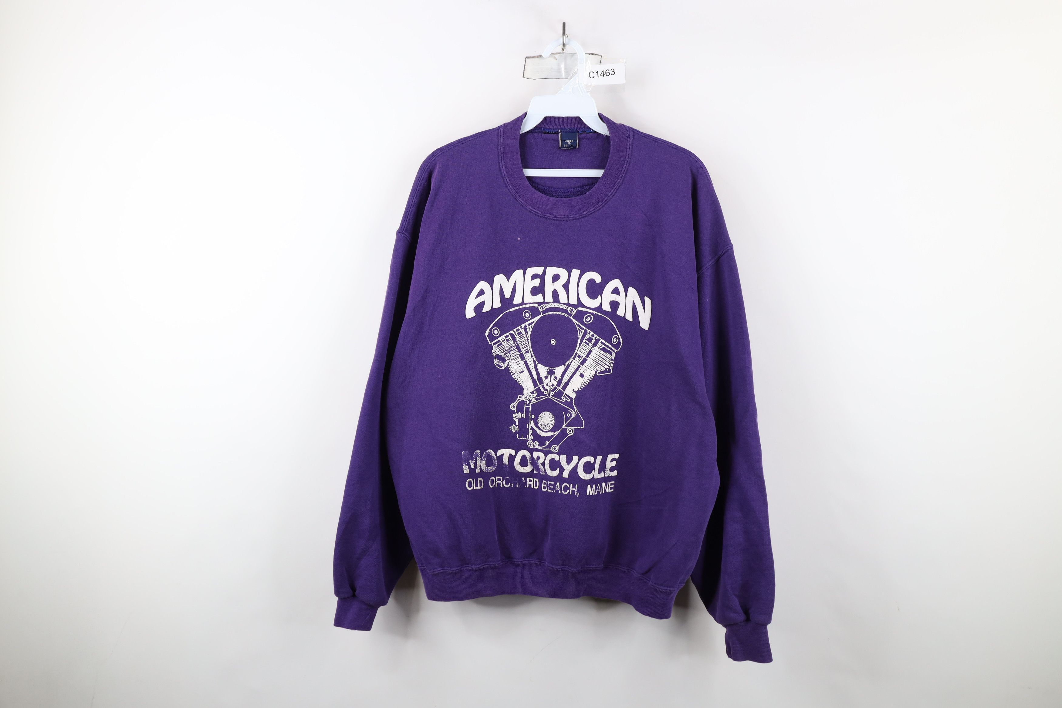 Lands' End × Vintage Vintage 90s Lands End Motorcycle Sweatshirt Purple USA Size US M / EU 48-50 / 2 - 1 Thumbnail
