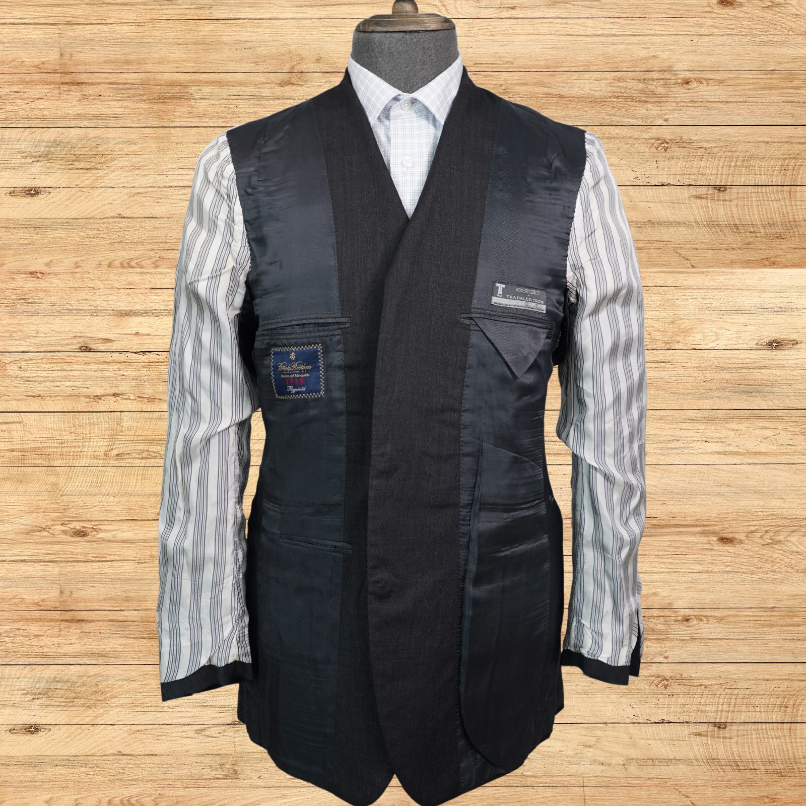 Brooks Brothers Brooks Brothers 1818 Fitzgerald X Estrato Mens 40L Charcoal Size 40L - 5 Thumbnail