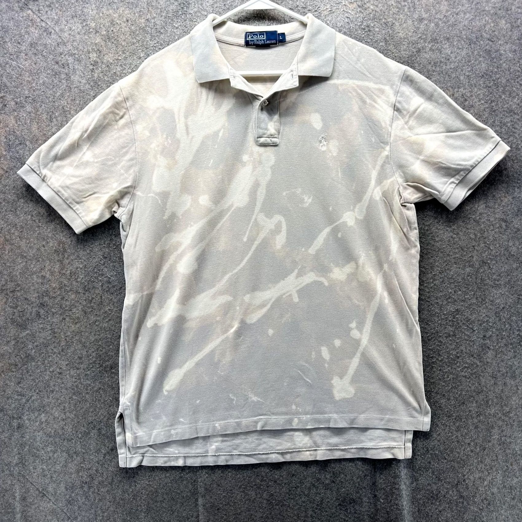 Polo Ralph Lauren Polo Ralph Lauren Polo Shirt Mens Large Beige Bleach Dye Pony Logo Short Sleeve Size US L / EU 52-54 / 3 - 2 Thumbnail