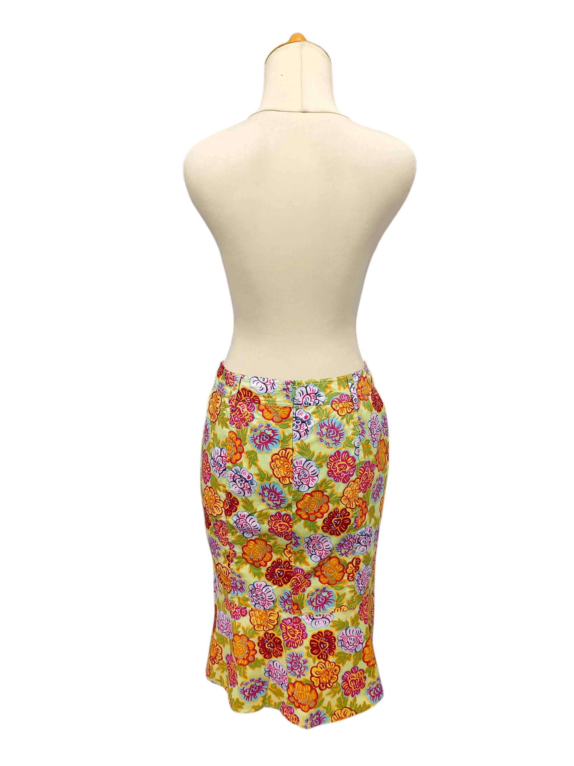 Marella 90s Marella💥 Archive Florals Art Summer Bold Retro Skirt Size 29" - 3 Thumbnail