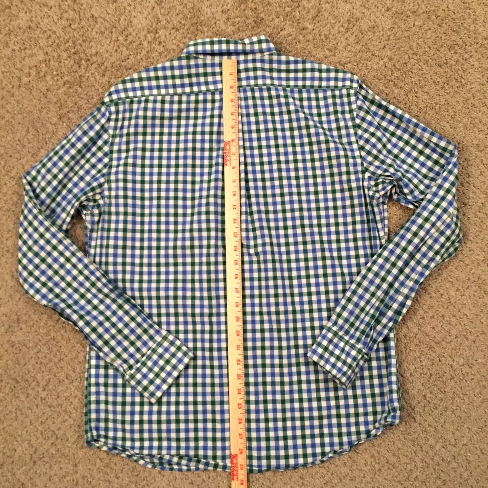 Old Navy Old Navy Shirt Men’s Large Slim Blue Green Check Long Sleeve Button Up Size US L / EU 52-54 / 3 - 6 Thumbnail