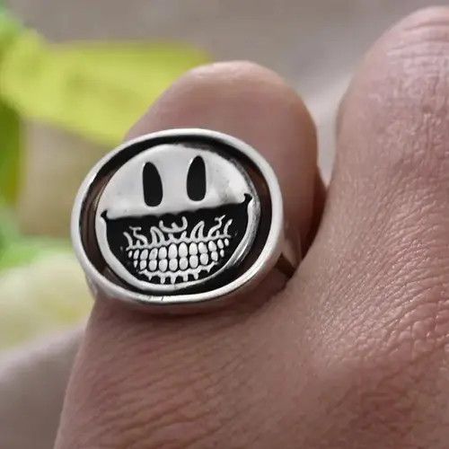 Report Collection Flip Smiley Face Devil Adjustable Ring Size ONE SIZE - 3 Thumbnail