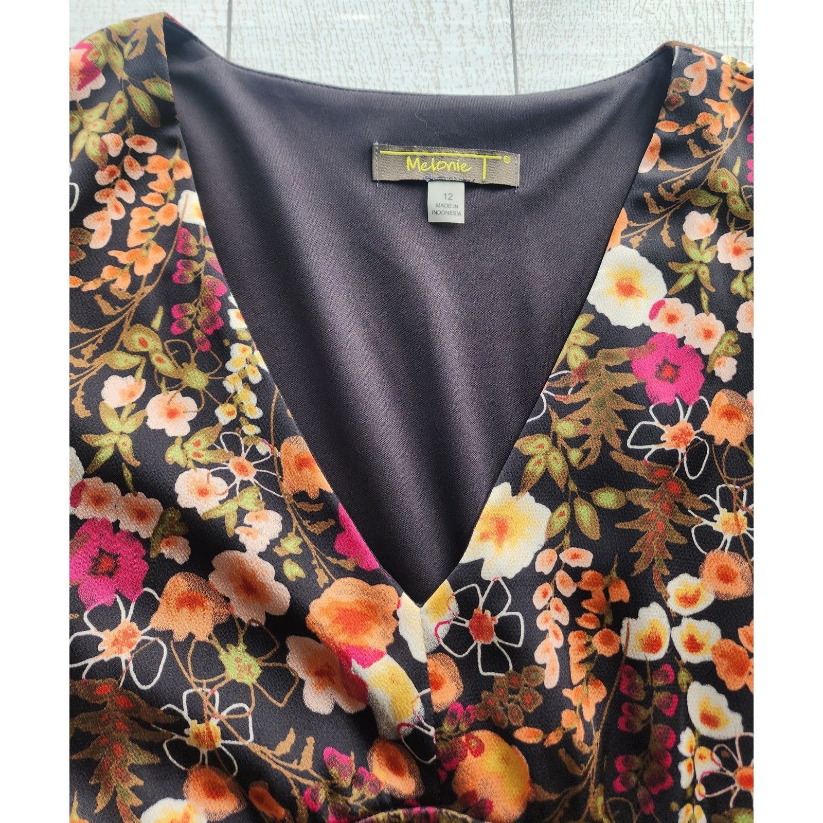 Other Melonie T Floral Print 3/4 Sleeve Mini Dress Size 12 NWT Size XL / US 12-14 / IT 48-50 - 10 Thumbnail