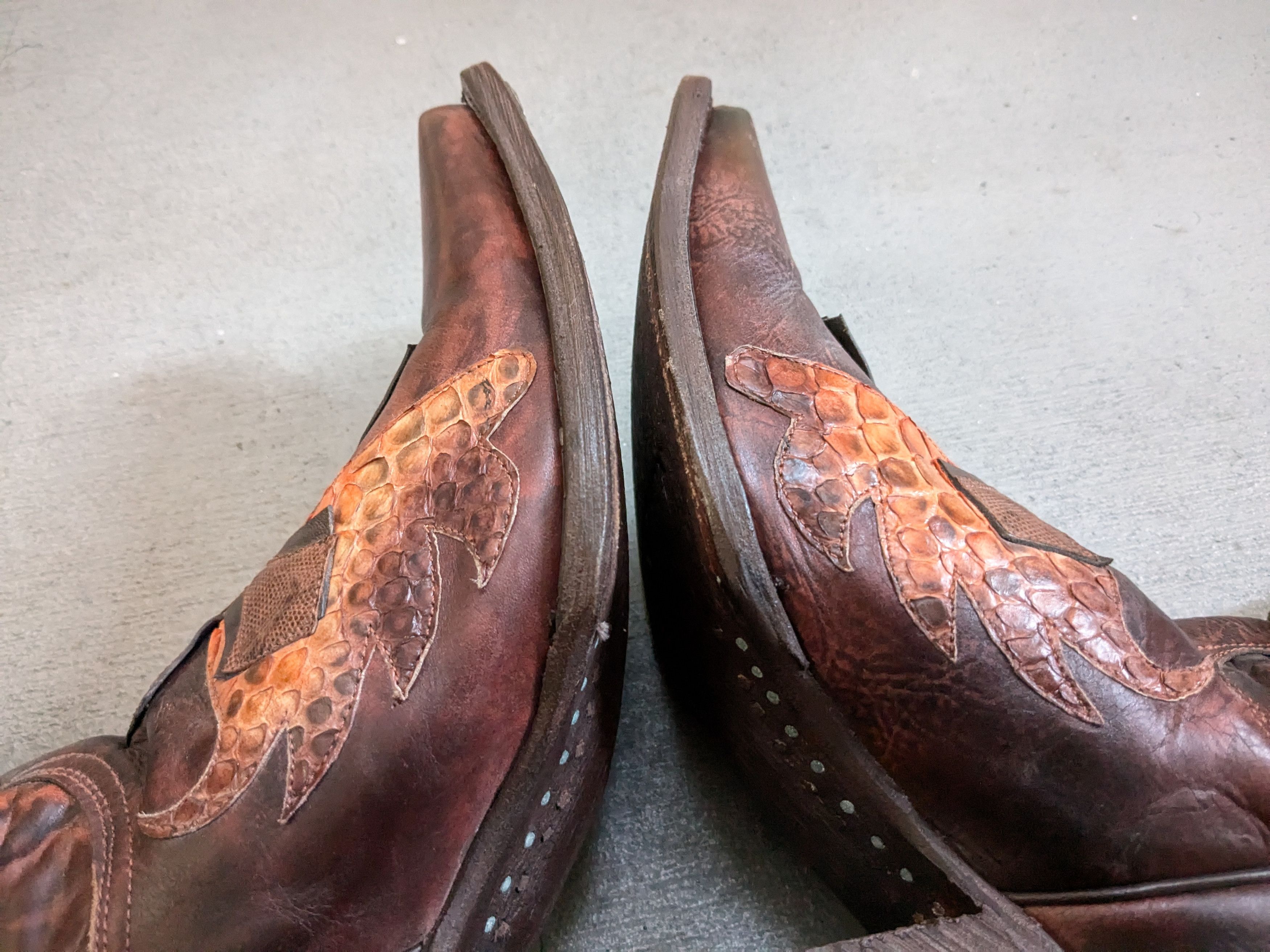 Genuine Leather × Vintage Stetson Cowboy Boots Brown Python Women 9 Snakeskin Size US 9 / EU 42 - 10 Thumbnail