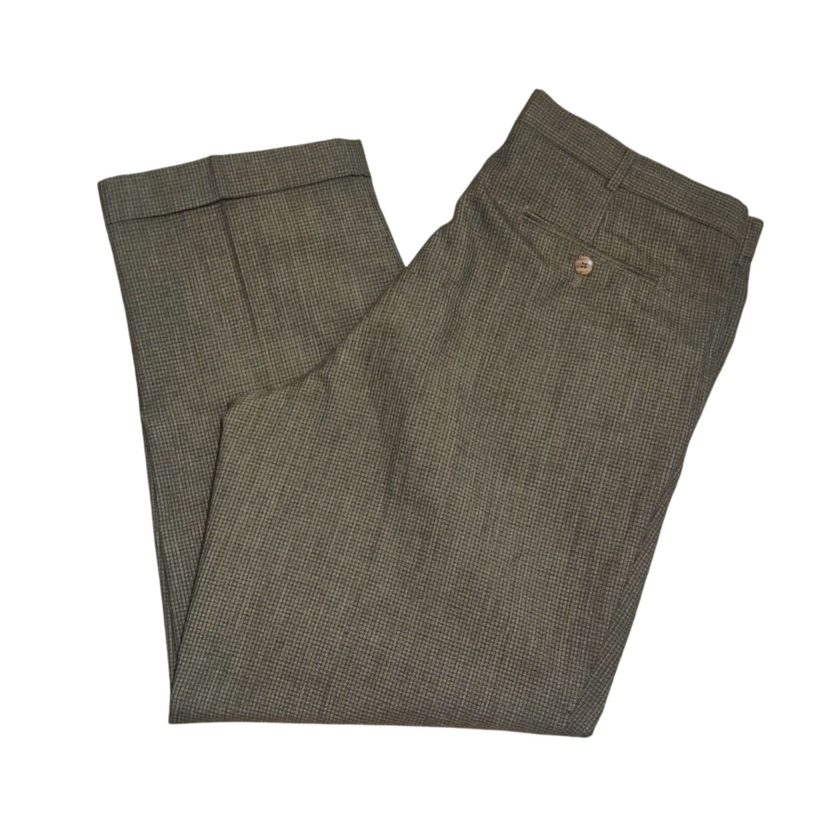 Perry Ellis Perry Ellis 38x30 Vintage Pleated Houndstooth Trousers Acade Size US 38 / EU 54 - 1 Thumbnail