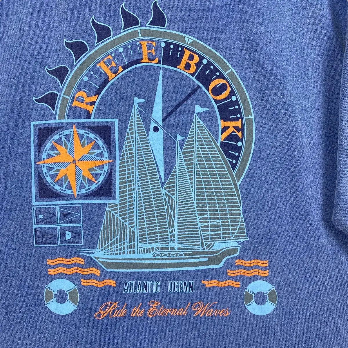 Reebok Vintage 90's REEBOK MARINE Ride The Eternal Waves Tee Shirt Size US L / EU 52-54 / 3 - 2 Thumbnail
