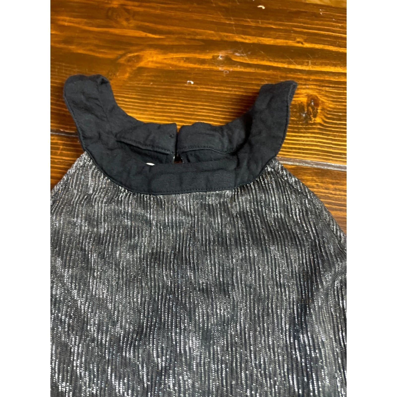 Vintage Maurices Shirt Women's Medium Black Silver Metallic Sleeveless T-Shirt Regular Size M / US 6-8 / IT 42-44 - 2 Thumbnail