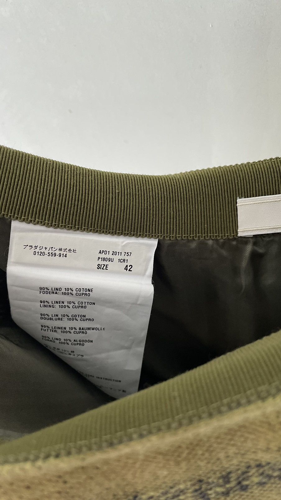 Prada prada linen archive skirt Size 28" / US 6 / IT 42 - 4 Thumbnail
