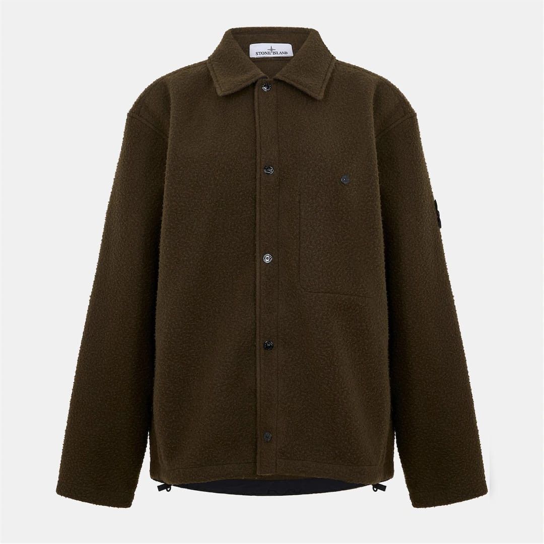 Stone Island o1g2r1mq0526 Wool Overshirt in Olive Green Size US M / EU 48-50 / 2 - 1 Thumbnail