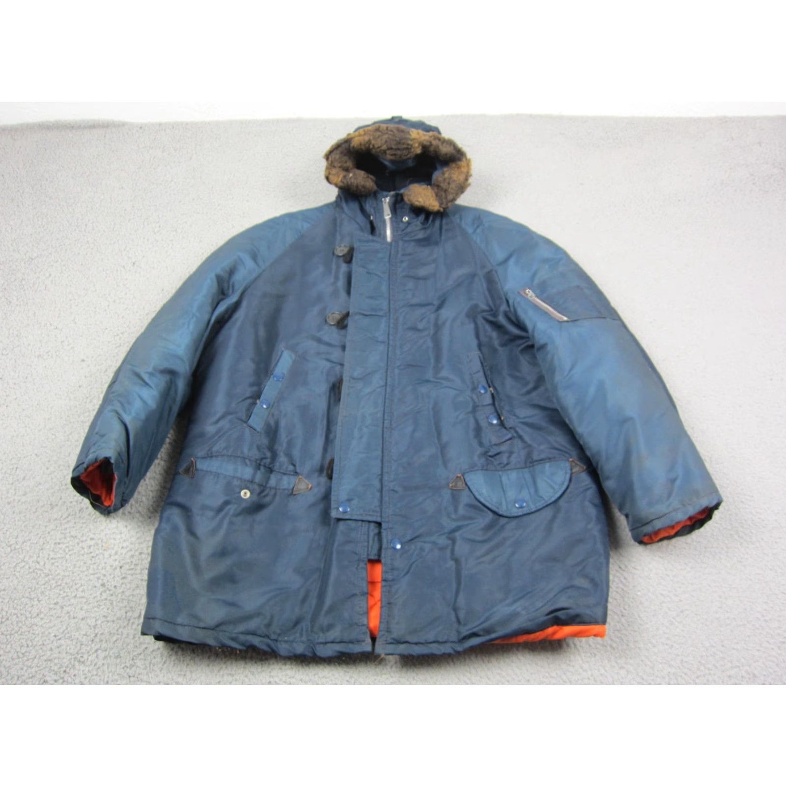 Vintage VINTAGE Parka Jacket Mens XL Blue Nylon Canvas Hood 90s Logo Workwear Winter Size US XL / EU 56 / 4 - 2 Thumbnail