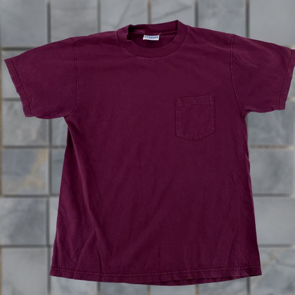 Vintage VINTAGE Discus Athletic Shirt Mens Medium Pocket Tee 90s Classic Basic Red Cotton Crew Neck Short Sleeve Pockets Mens Vintage Unique Size US M / EU 48-50 / 2 - 1 Thumbnail