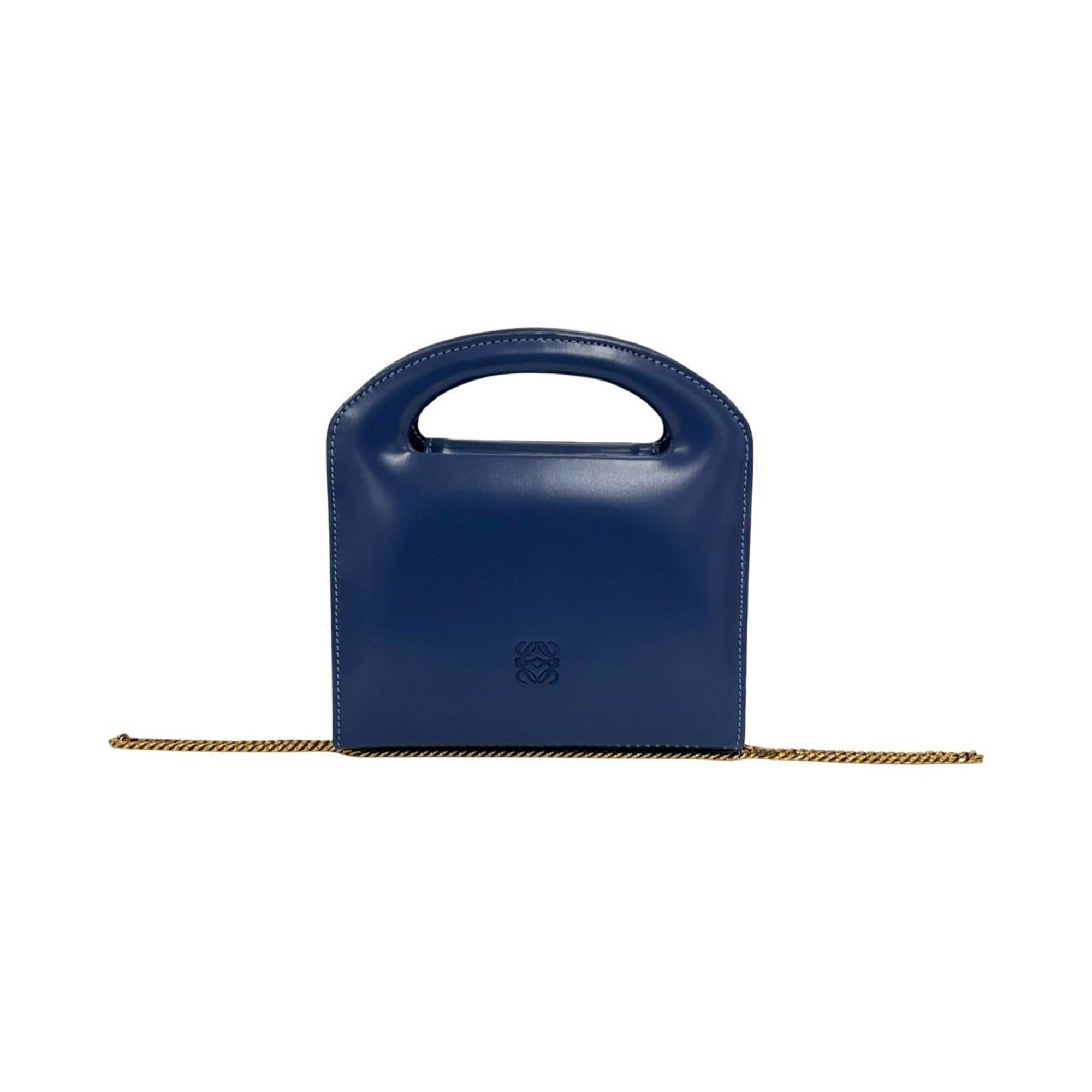 Loewe LOEWE Vintage Anagram Logo Leather 2-Way Chain Shoulder Bag/Handbag, Blue, 97757 Size ONE SIZE - 1 Thumbnail