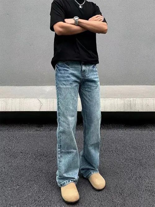 VIBE High Street Micro Flare Vintage Y2K Straight Leg Jeans Size US 32 / EU 48 - 1 Thumbnail