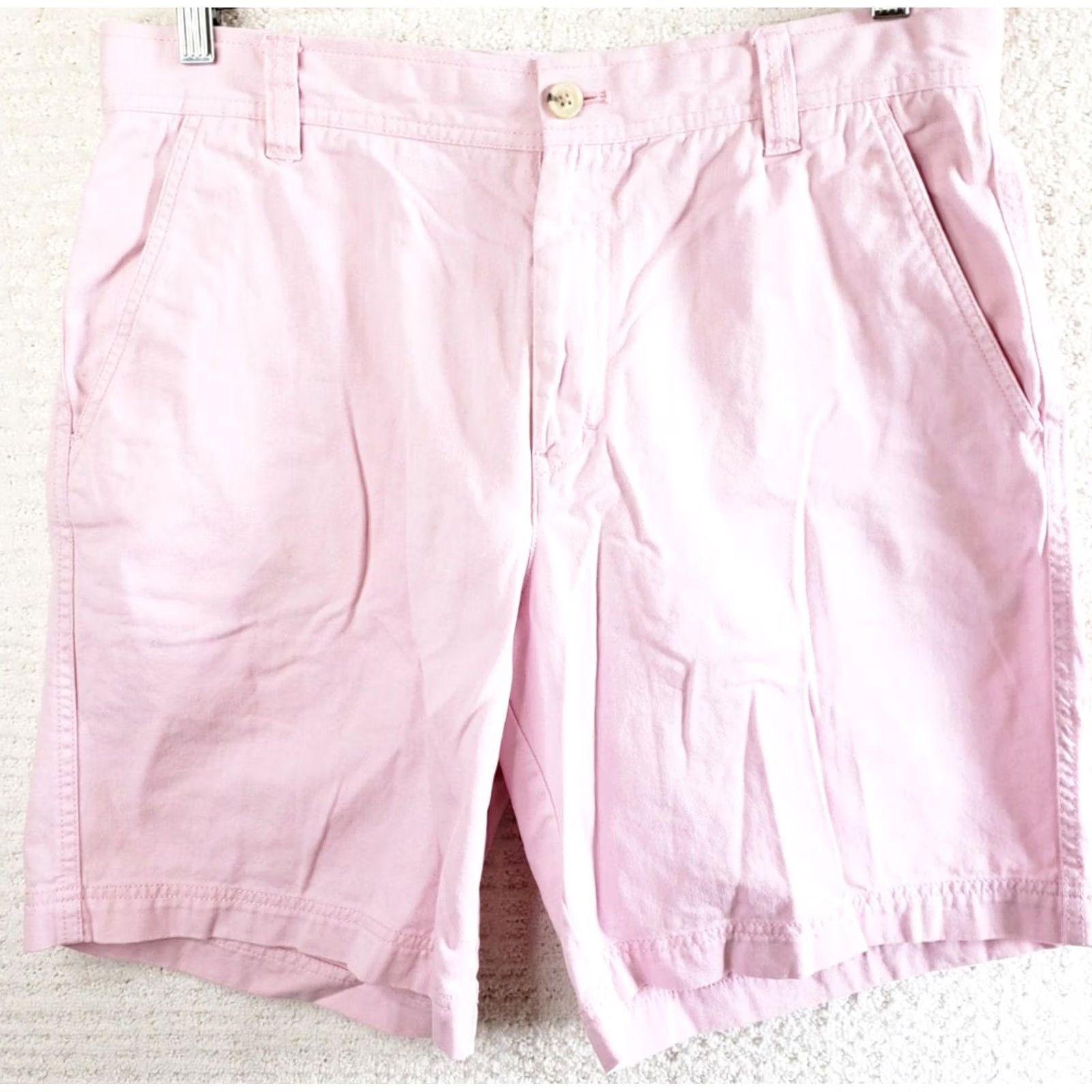 Izod IZOD Saltwater Shorts Men 34x9 Pink Regular Fit Flat Front 9" Inseam Casual Cotton Chino Zip Belt Loops Logo Stretch Vintage? No Size US 34 / EU 50 - 2 Thumbnail