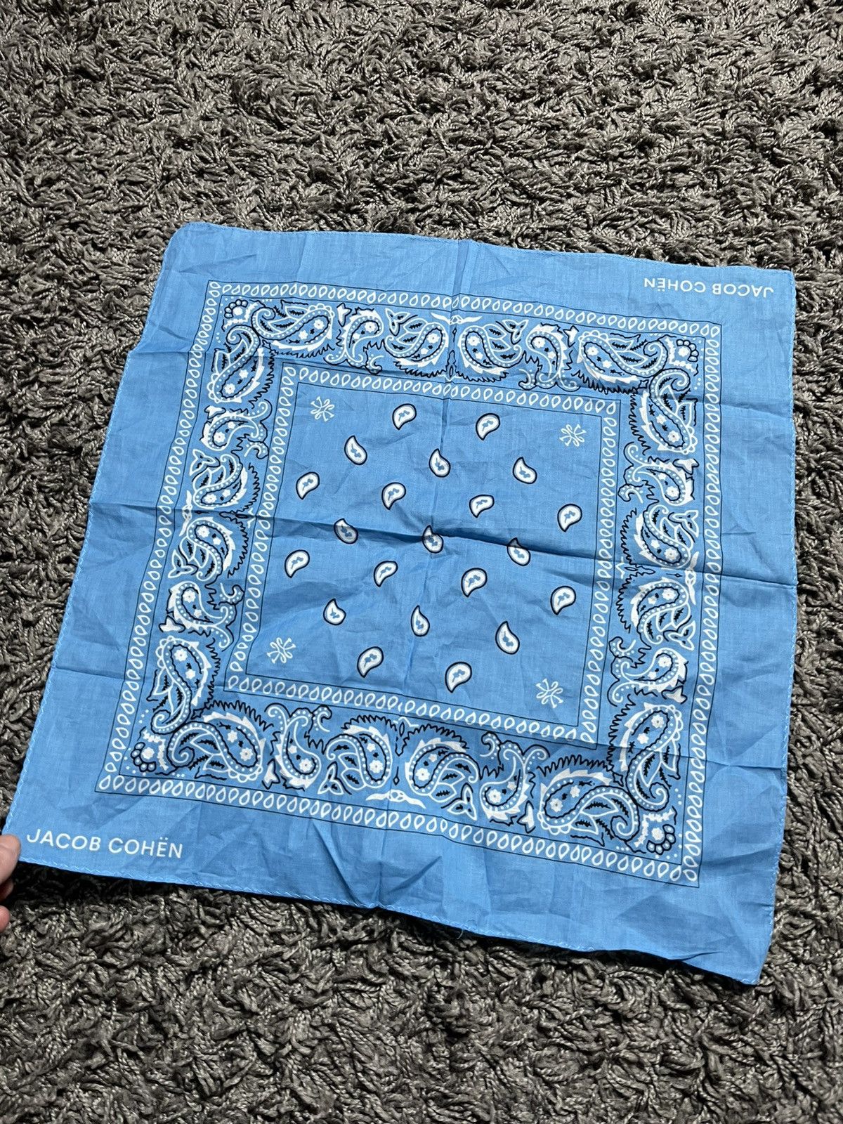 Jacob Cohen JACOB COHEN luxury cotton blue & white paisley bandana Size ONE SIZE - 4 Thumbnail