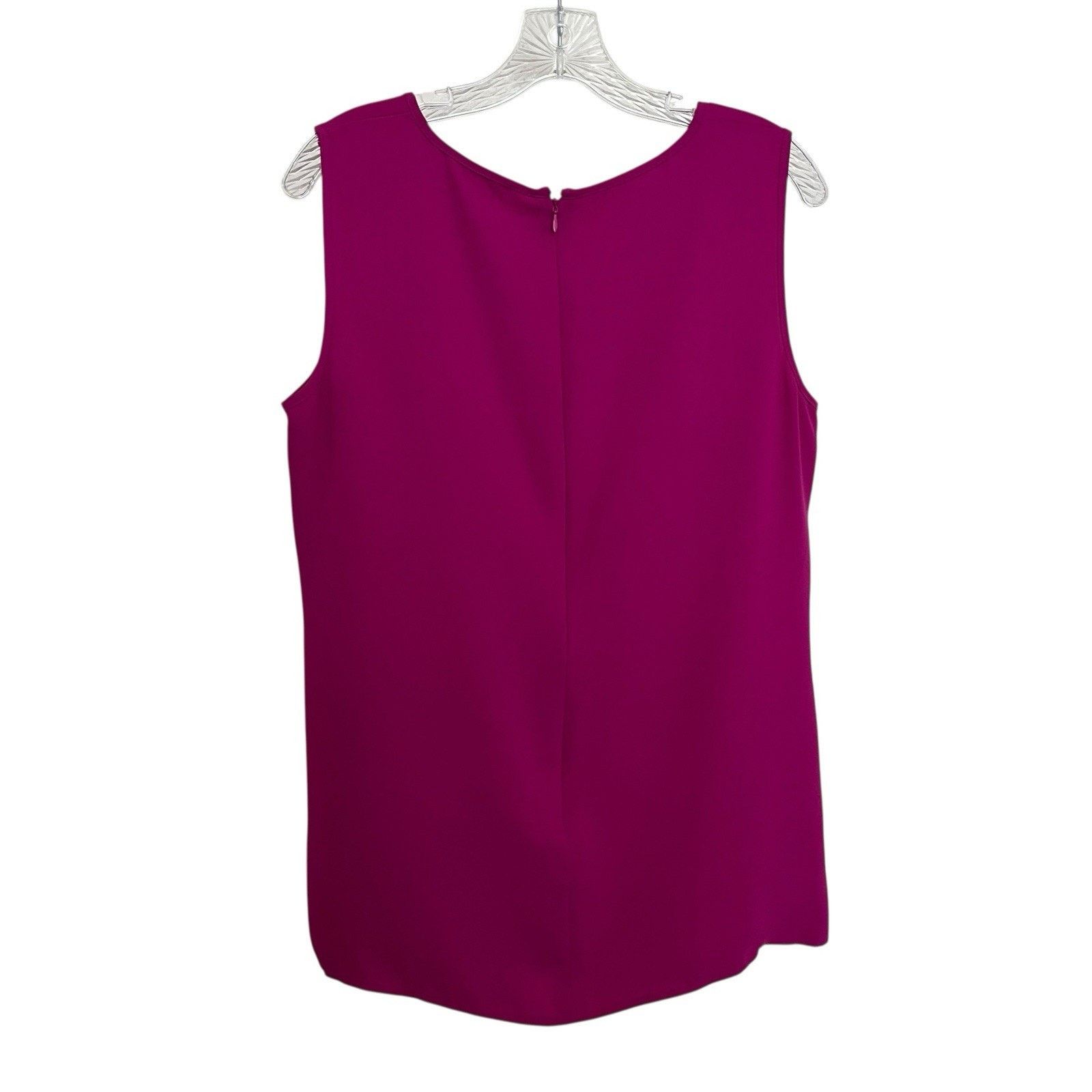 Calvin Klein Calvin Klein | Hot Pink Fuchsia Sleeveless Top Mesh Neckline Size L / US 10 / IT 46 - 5 Thumbnail