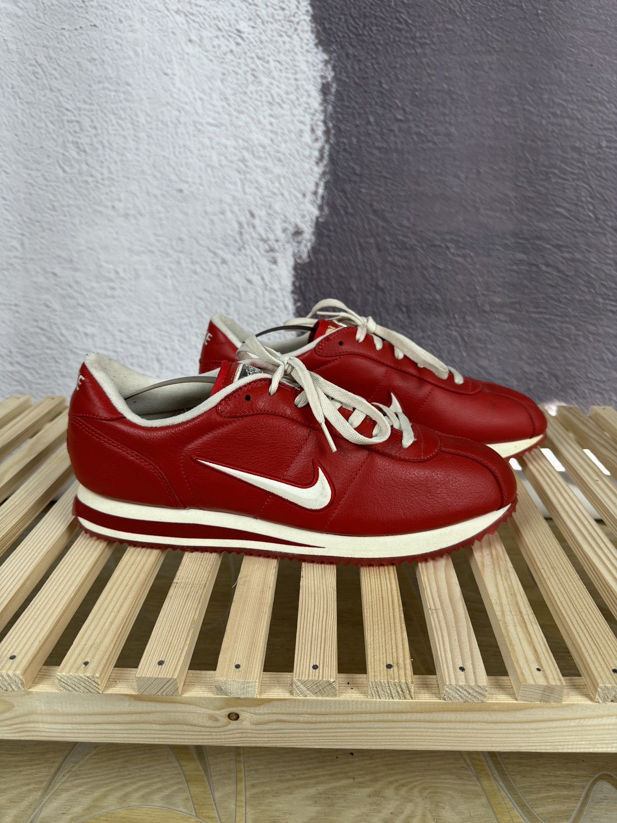 image of Nike Vintage Y2K Red Swoosh Logo Low Top Sneakers, Men's (Size 12)