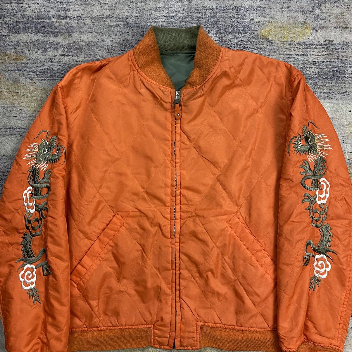 Bape Vintage bape embroidery dragon reversible bomber jacket Size US XL / EU 56 / 4 - 7 Thumbnail