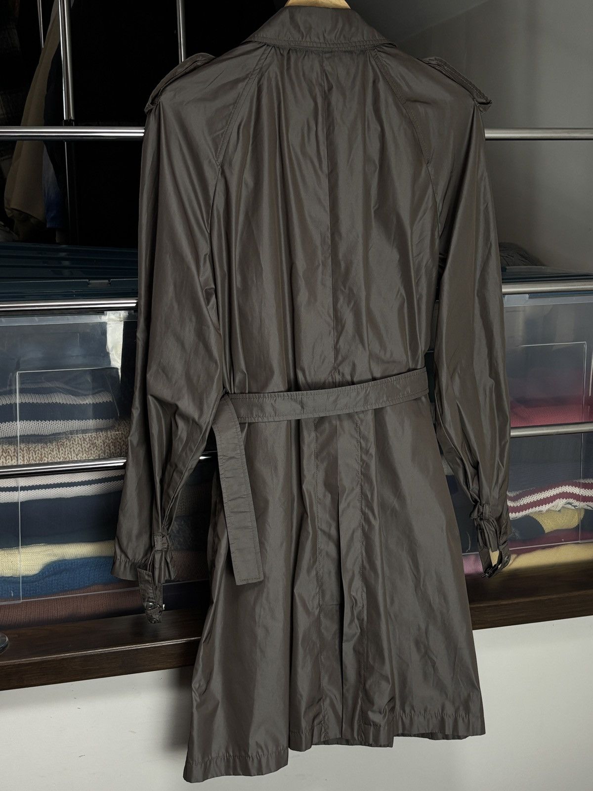 Moncler Vintage Moncler Double Breasted Belted Trench Coat Size L / US 10 / IT 46 - 5 Thumbnail