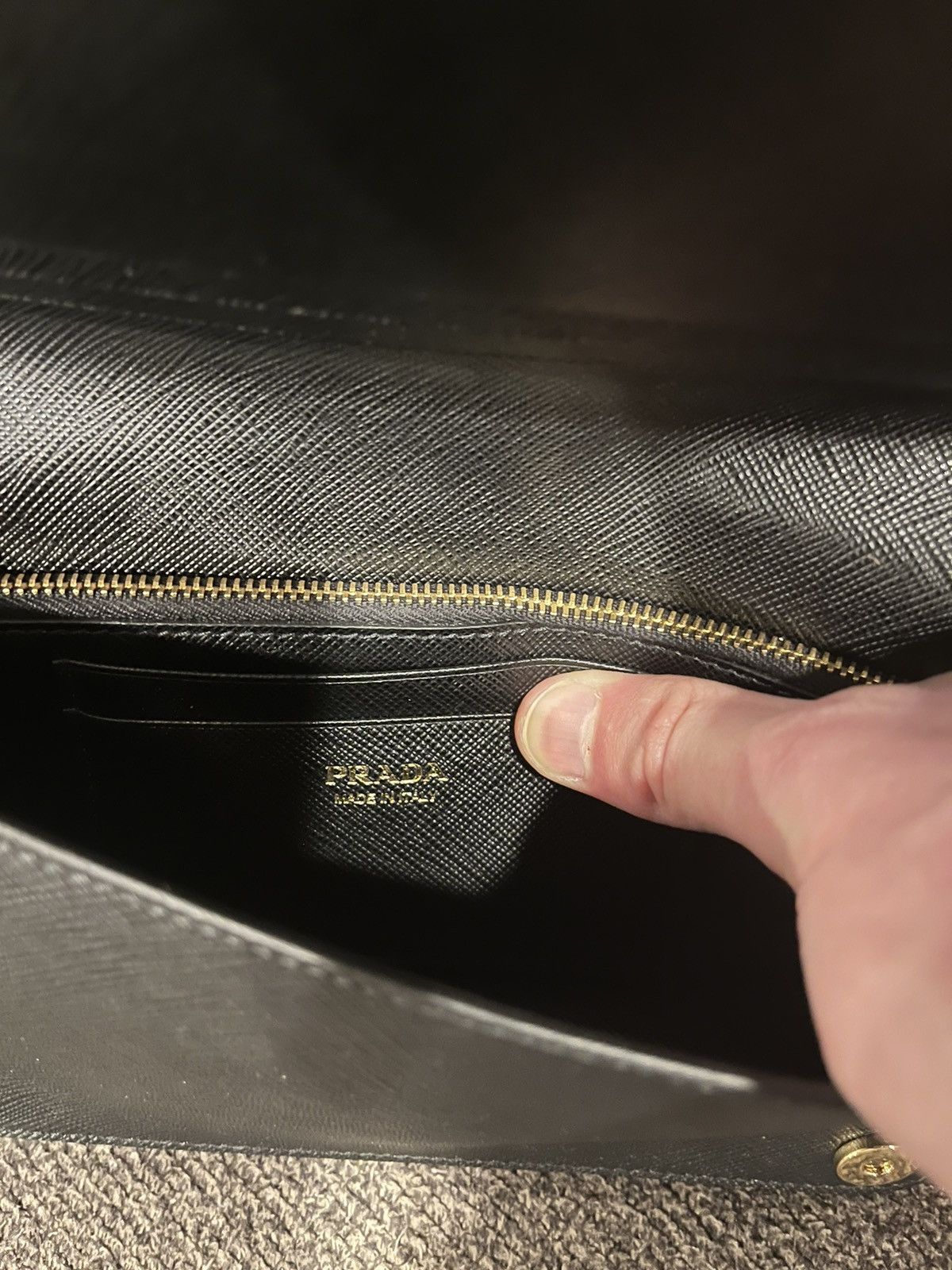 Prada Black Saffiano Leather Wallet On Chain Size ONE SIZE - 6 Thumbnail