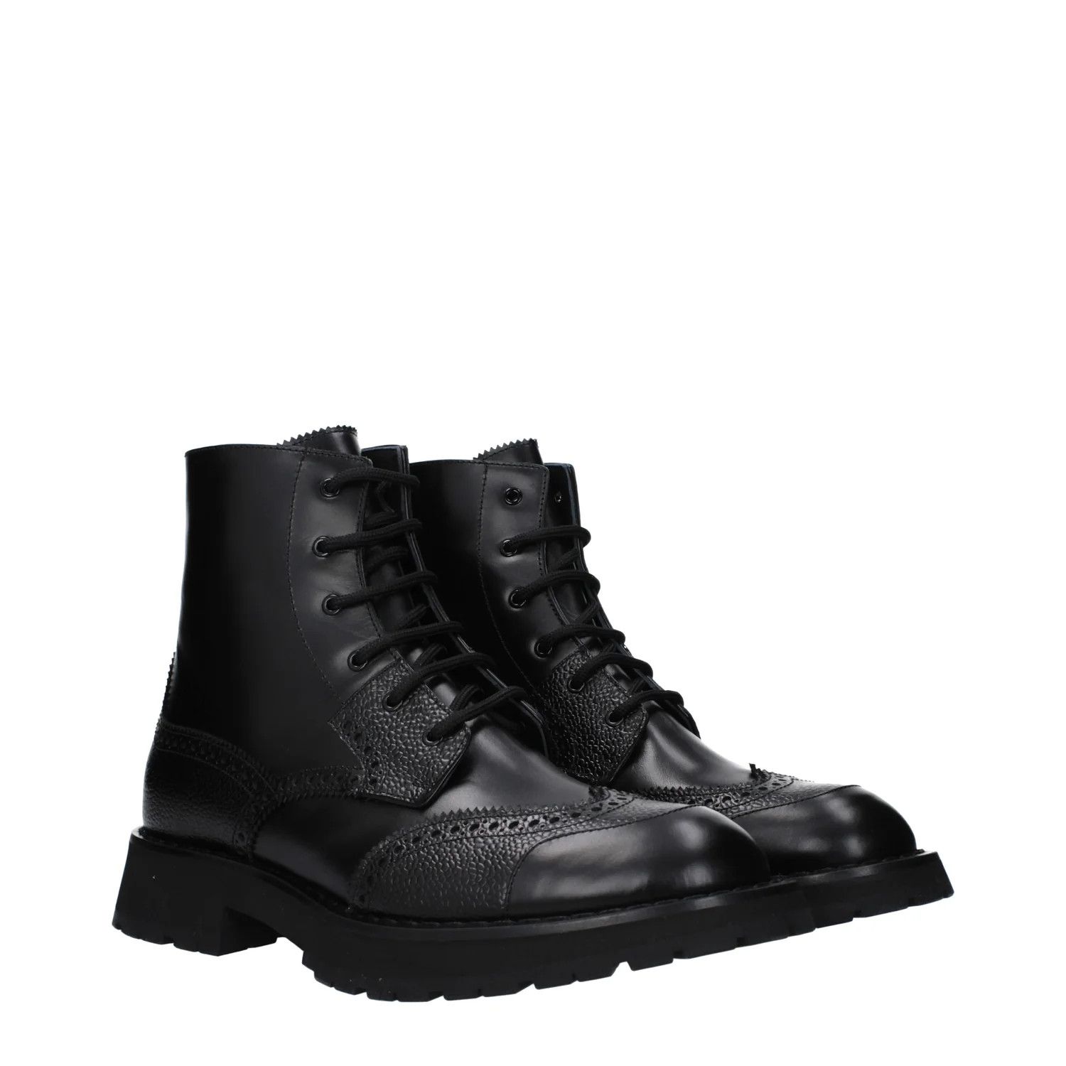 Alexander McQueen ob1o1e0225 Leather Ankle Boots in Black Size US 9.5 / EU 42-43 - 2 Thumbnail