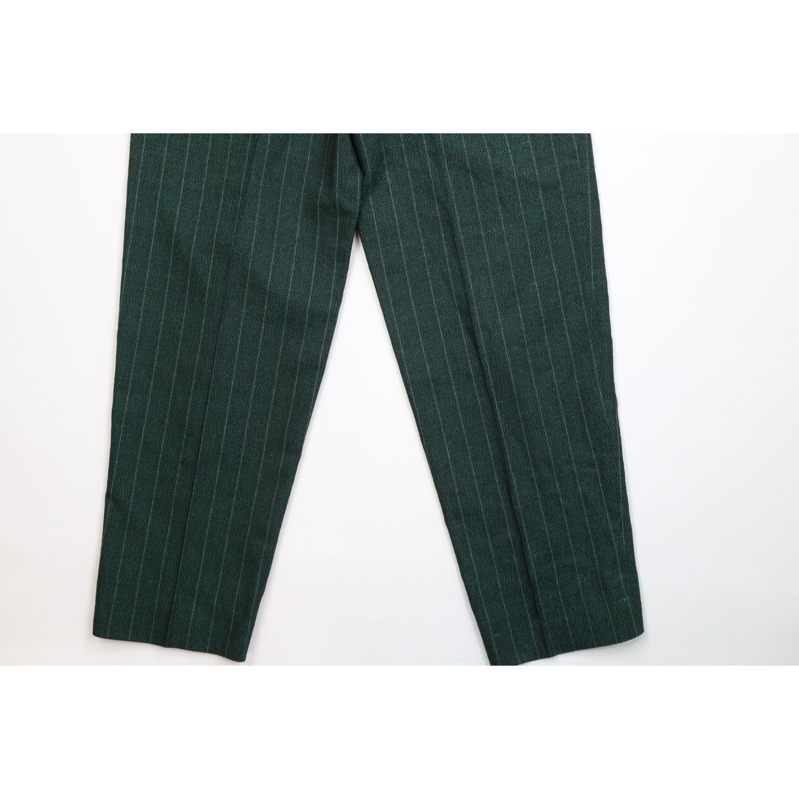 Vintage Vintage 70s 80s 2 Piece Wool Striped Double Breasted Suit Size 44L - 22 Thumbnail