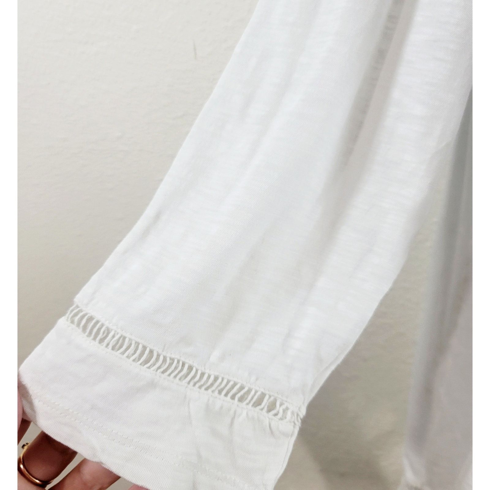 Other Style & Co White Slub Knit Lace Up Tie Front Bodice Medium Size M / US 6-8 / IT 42-44 - 3 Thumbnail