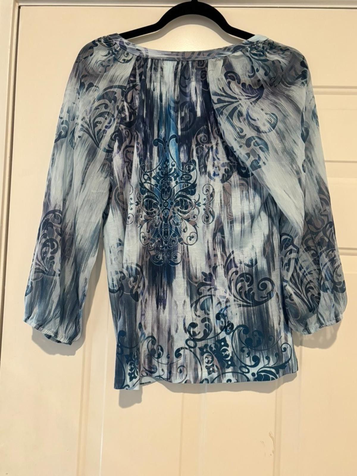 Chicos Womens sz small Chicos blue blouse #528 Size S / US 4 / IT 40 - 2 Thumbnail