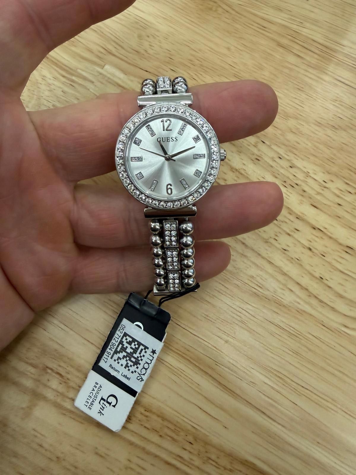 Guess GUESS Ladies Dress Ball & Crystal 30mm Watch – Silver-Tone Size ONE SIZE - 6 Thumbnail